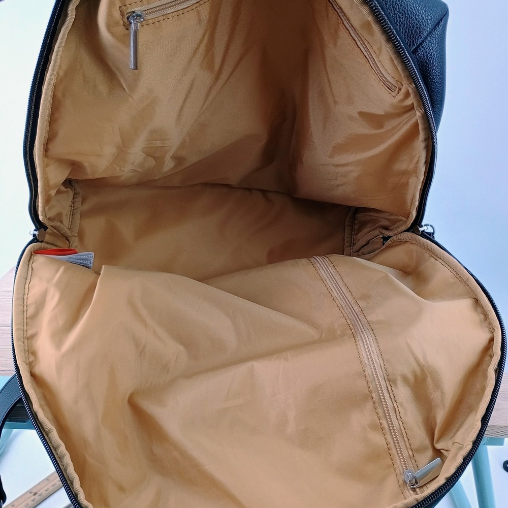 PacaPod Hartland Black Vegan Leather Diaper Bag Backpack 3-in-1 Organizer Set - Picture 4 of 14
